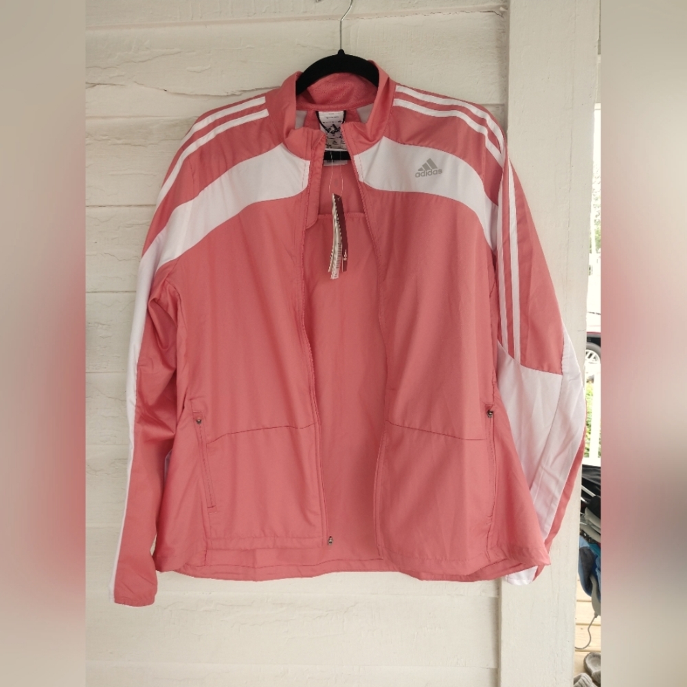 Adidas Marathon Running Jacket Hazy Rose Water Repellent Reflective Size XL - Picture 3 of 16